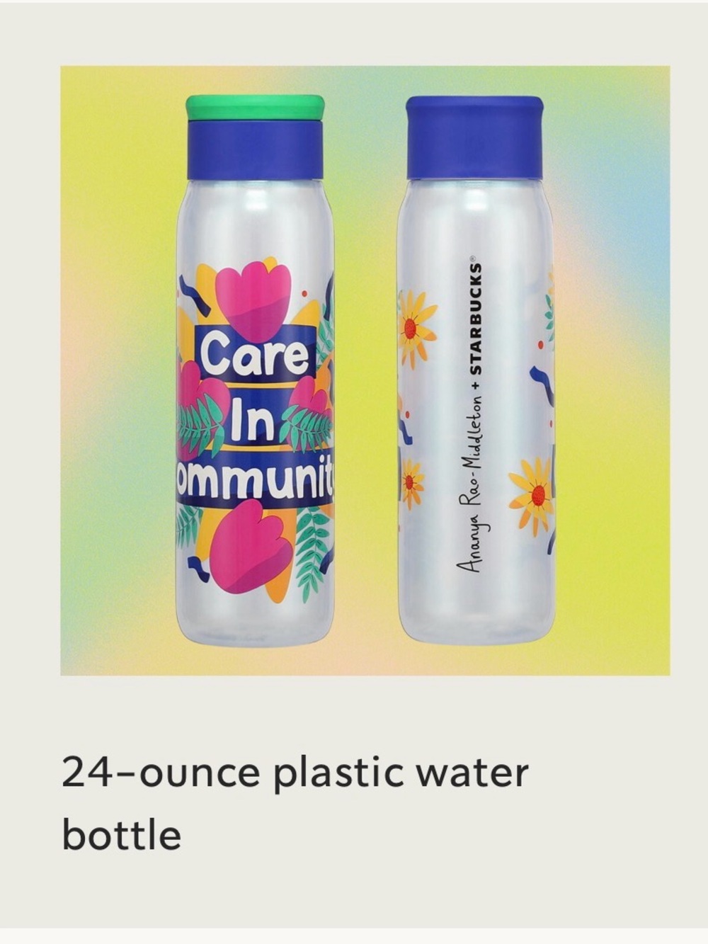 Starbucks collab plastic water bottle